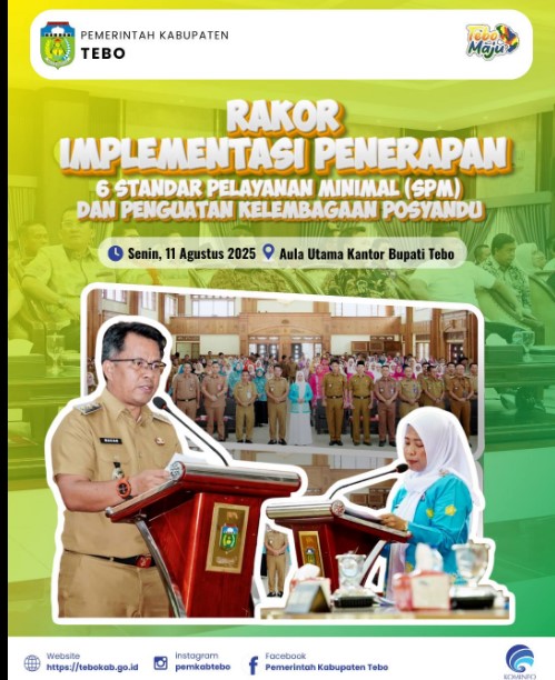 Wakil Bupati Tebo Buka Rakor Implementasi 6 Standar Pelayanan Minimal dan Penguatan Kelembagaan Posyandu Tahun 2025